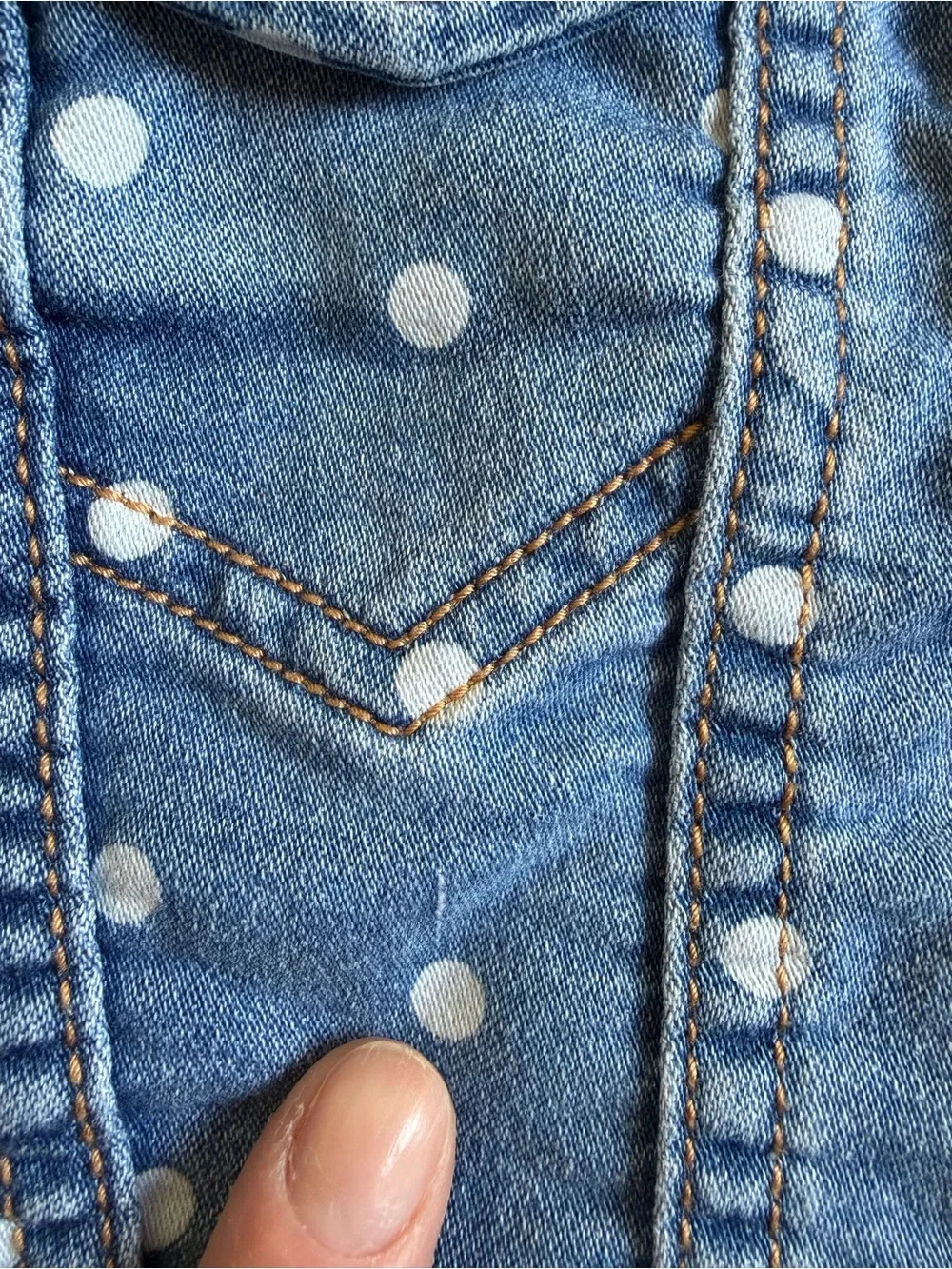 GAP Blue Polka Dot Denim Jacket